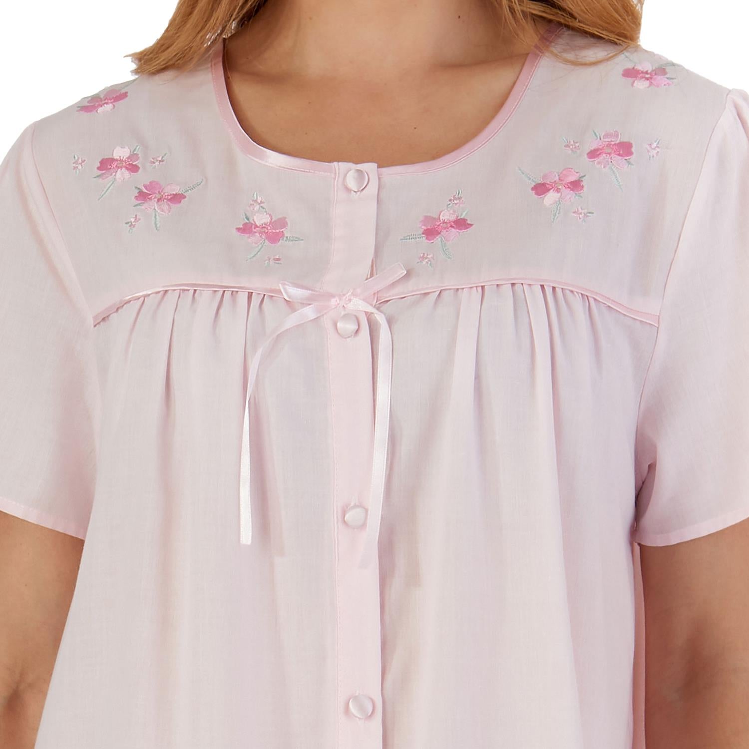 Slenderella Womens Polycotton Button Short Sleeve Nightie