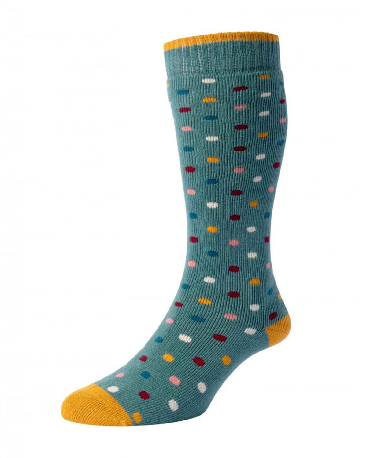HJ Hall Womens Cotton Spotty Welly Socks
