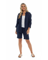 Indigo Roc Womens Relaxed Fit Linen Shirt