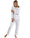 Marlon Womens Floral Bouqeut Wincey Button Pyjamas